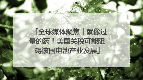 全球媒体聚焦丨就像过量的药！美国关税可能阻碍该国电池产业发展