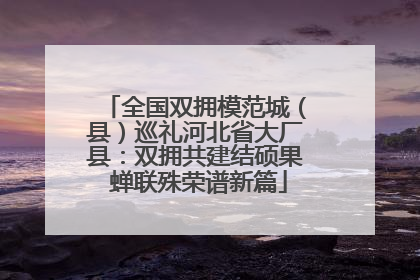 全国双拥模范城（县）巡礼河北省大厂县：双拥共建结硕果 蝉联殊荣谱新篇