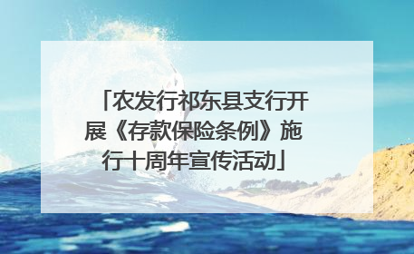 农发行祁东县支行开展《存款保险条例》施行十周年宣传活动