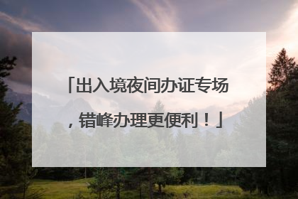 出入境夜间办证专场，错峰办理更便利！
