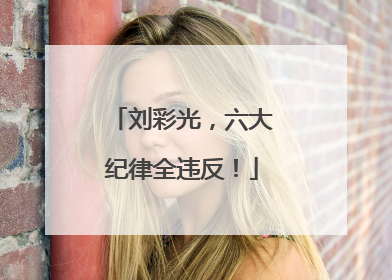 刘彩光，六大纪律全违反！