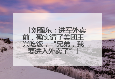 刘强东：进军外卖前，确实请了美团王兴吃饭，“兄弟，我要进入外卖了”