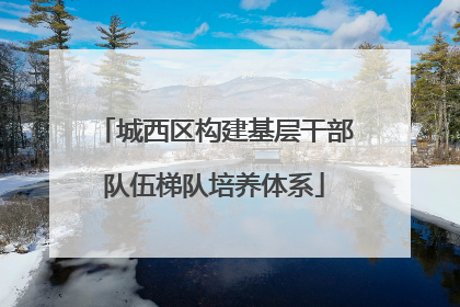 城西区构建基层干部队伍梯队培养体系