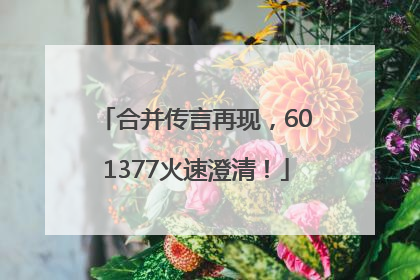 合并传言再现，601377火速澄清！