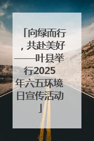 向绿而行，共赴美好——叶县举行2025年六五环境日宣传活动