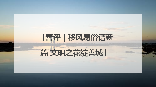 善评｜移风易俗谱新篇 文明之花绽善城