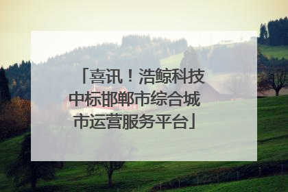 喜讯！浩鲸科技中标邯郸市综合城市运营服务平台