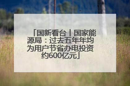 国新看台丨国家能源局：过去五年年均为用户节省办电投资约600亿元