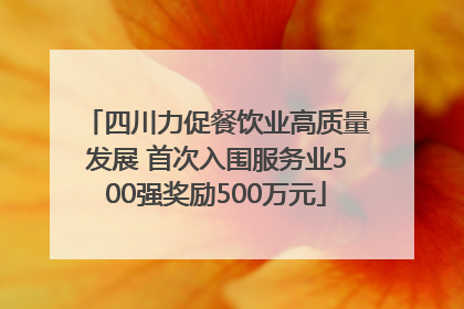四川力促餐饮业高质量发展 首次入围服务业500强奖励500万元