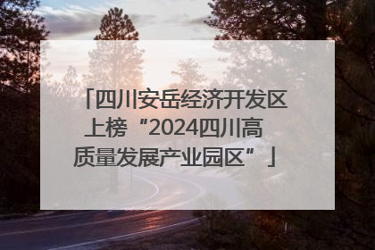 四川安岳经济开发区上榜“2024四川高质量发展产业园区”