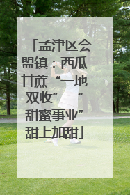 孟津区会盟镇：西瓜甘蔗“一地双收” “甜蜜事业”甜上加甜