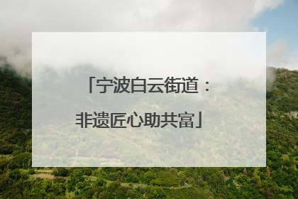 宁波白云街道：非遗匠心助共富