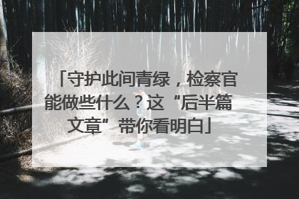 守护此间青绿，检察官能做些什么？这“后半篇文章”带你看明白
