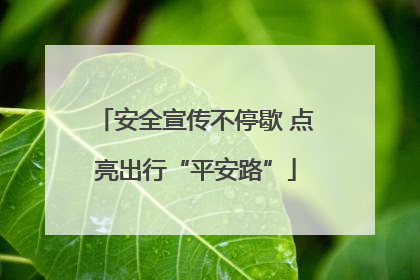 安全宣传不停歇 点亮出行“平安路”