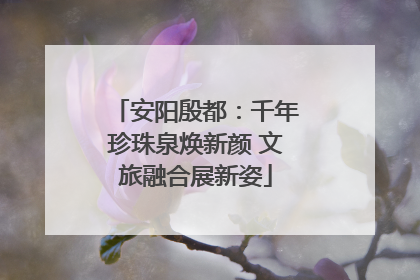 安阳殷都：千年珍珠泉焕新颜 文旅融合展新姿