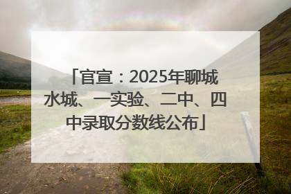 官宣：2025年聊城水城、一实验、二中、四中录取分数线公布