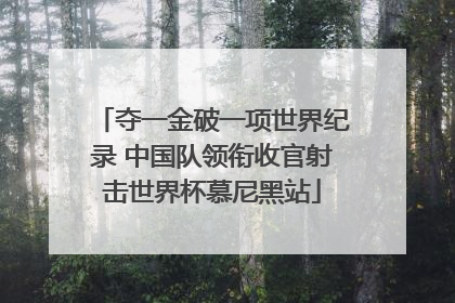 夺一金破一项世界纪录 中国队领衔收官射击世界杯慕尼黑站