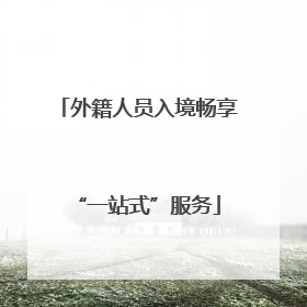 外籍人员入境畅享“一站式”服务