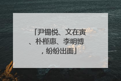 尹锡悦、文在寅、朴槿惠、李明博，纷纷出面