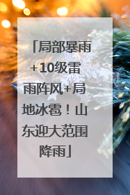 局部暴雨+10级雷雨阵风+局地冰雹！山东迎大范围降雨