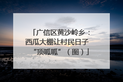 广信区黄沙岭乡：西瓜大棚让村民日子“顶呱呱”（图）