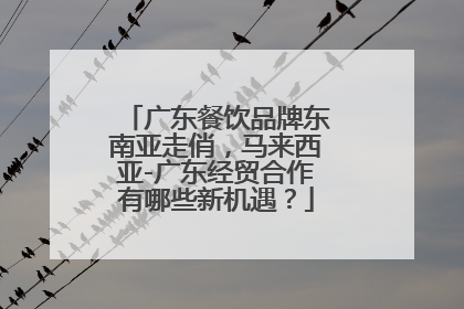 广东餐饮品牌东南亚走俏，马来西亚-广东经贸合作有哪些新机遇？