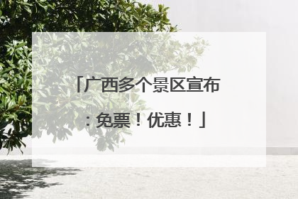 广西多个景区宣布：免票！优惠！