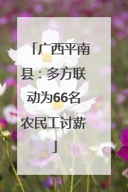 广西平南县：多方联动为66名农民工讨薪
