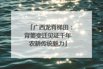 广西龙脊梯田：背篓变迁见证千年农耕传统魅力