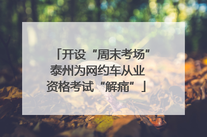 开设“周末考场” 泰州为网约车从业资格考试“解痛”