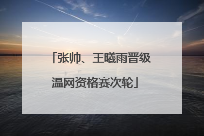 张帅、王曦雨晋级温网资格赛次轮