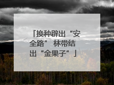 换种辟出“安全路” 林带结出“金果子”