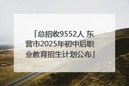 总招收9552人 东营市2025年初中后职业教育招生计划公布