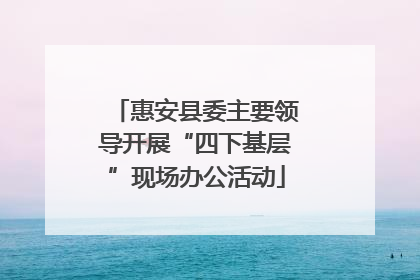 惠安县委主要领导开展“四下基层”现场办公活动