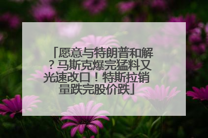 愿意与特朗普和解?马斯克爆完猛料又光速改口!特斯拉销量跌完股价跌