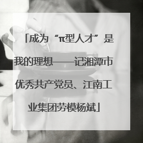 成为“π型人才”是我的理想——记湘潭市优秀共产党员、江南工业集团劳模杨斌