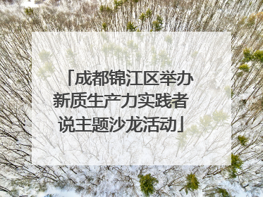 成都锦江区举办新质生产力实践者说主题沙龙活动