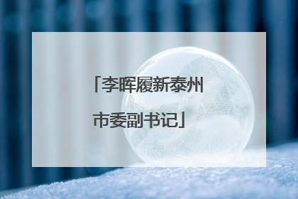 李晖履新泰州市委副书记