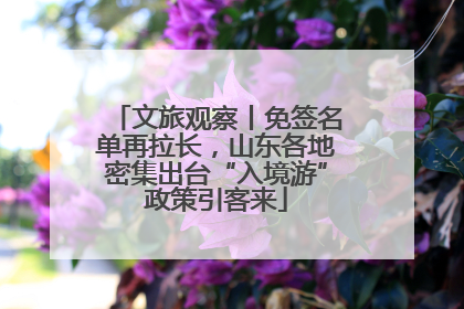 文旅观察丨免签名单再拉长，山东各地密集出台“入境游”政策引客来