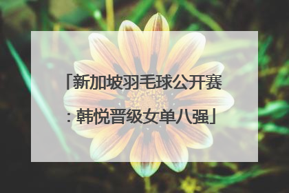 新加坡羽毛球公开赛：韩悦晋级女单八强