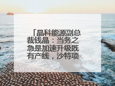 晶科能源副总裁钱晶：当务之急是加速升级既有产线，沙特项目正推进中