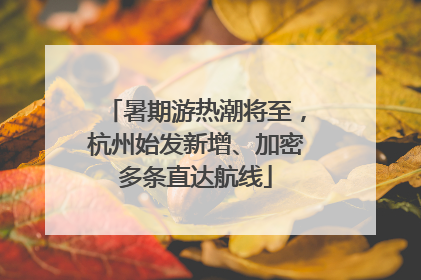 暑期游热潮将至，杭州始发新增、加密多条直达航线