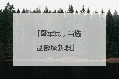 暨军民，当选副部级新职