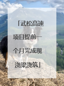 武松高速项目提前一个月完成现浇梁浇筑