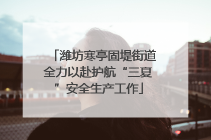 潍坊寒亭固堤街道全力以赴护航“三夏”安全生产工作