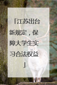 江苏出台新规定，保障大学生实习合法权益