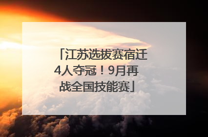 江苏选拔赛宿迁4人夺冠！9月再战全国技能赛