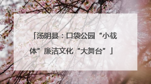 汤阴县：口袋公园“小载体”廉洁文化“大舞台”