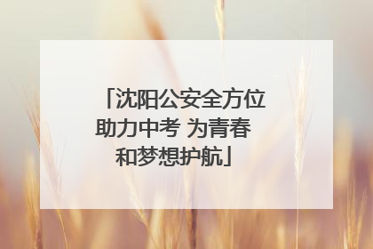 沈阳公安全方位助力中考 为青春和梦想护航