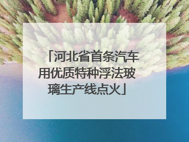 河北省首条汽车用优质特种浮法玻璃生产线点火